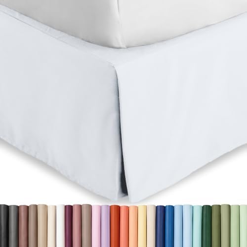 Bare Home Bed Skirt 15-Inch Drop 1800 Ultra-Soft (Twin XL, White) by BareHome