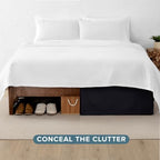 Bare Home Bed Skirt 15-Inch Drop 1800 Ultra-Soft (Full, Black) - Image 4