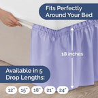 CGK Wrap Around Dust Ruffle Bed Skirt - King Size, 18" Inch, Lavender - Image 4