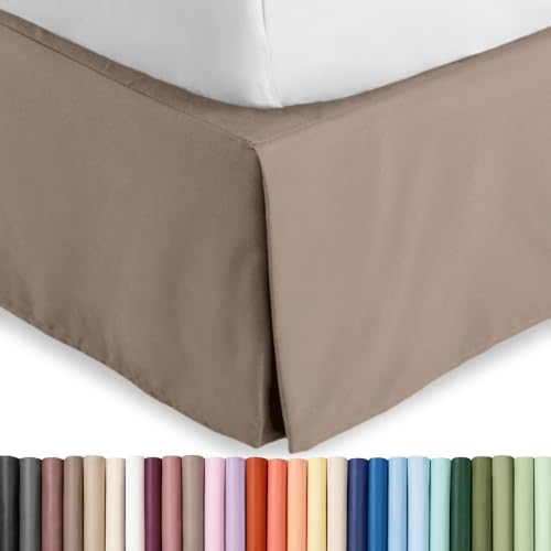 Bare Home Bed Skirt 15-Inch Drop 1800 Ultra-Soft (Cal King, Taupe) by BareHome