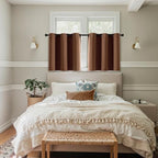 MIULEE Blackout Curtains for Bedroom 2 Panels 40 x 36 Inch Cappuccino Brown - Image 6