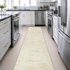 2.6x14 Washable Runner Rug:Modern Abstract Indoor Soft Carpet Beige - Image 5