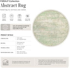 Round Area Rug Living Room: 5 ft Modern Washable Indoor Carpet - Image 2
