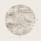 6ft Area Rug for Living Room, Abstract Washable Non-Slip Large Rugs, Gold - Image 2