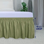 PureFit Wrap Around Ruffled Bed Skirt, Light Green, Twin/Full - 18" Drop - Image 5