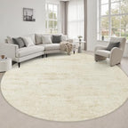 Round Area Rug Living Room: 6 ft Modern Washable Carpet Taupe by FXRHLP