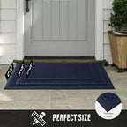 HIYARD Sturdy Front Door Mat, Absorbent Muddy Dirt Resist Welcome Door Mats Outdoor Indoor, Stain and Fade Resistant, Non-Slip Backing Entry Mat Low Profile Doormat for Entryway, 47×32, Blue - Image 6