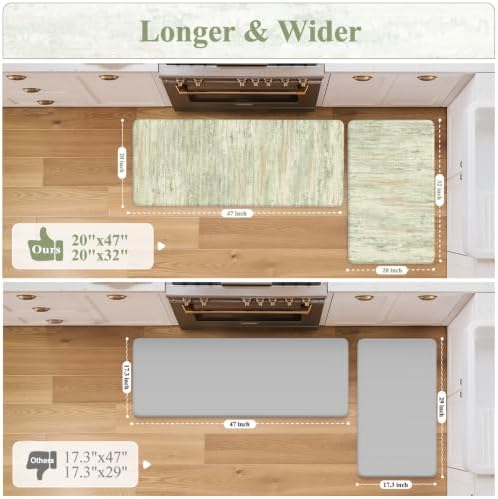 KIMODE Kitchen Mats for Floor Cushioned Anti Fatigue,Green Padded Floor Mat - Image 2