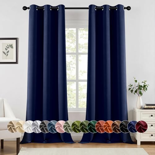 MIULEE Blackout Curtains for Bedroom 2 Panels 40 x 90 Inch Long Navy Blue by MIULEE