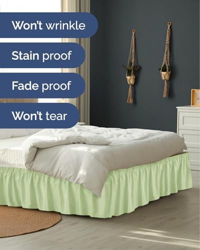 CGK Wrap Around Bed Skirt - College Dorm Room - 9" Inch, Twin/Twin XL - Image 5