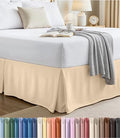 King Size Pleated Bed Skirt, Hides Under-Bed Storage 16 Inch Drop, Beige by UTOPIABEDDING