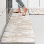 KIMODE Anti Fatigue Kitchen Mats for Floor 2 Piece, Abstract Kitchen Rugs by StayinComfortCookwithJoy
