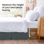 King Size Pleated Bed Skirt, Hides Under-Bed Storage 16 Inch Drop, Grey - Image 4