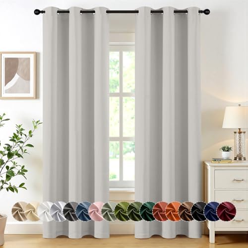MIULEE Blackout Curtains for Bedroom 2 Panels 40x72 Inch Long Natural White by MIULEE