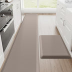 StepRite 1-Inch Kitchen Mats for Floor, 2-Piece Anti-Fatigue Rugs, Khaki by Bringcushiontoyourlife