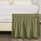 MEILA Wrap Around Elastic Bed Skirt for Queen & King Beds, 24" Drop,Sage - Image 6