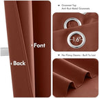 MIULEE Fall Blackout Curtains for Bedroom 2 Panels 40"x54" Long Terracotta - Image 4