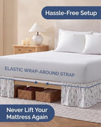CGK Wrap Around Dust Ruffle Bed Skirt - Full Size, 12" Inch, Plants - Image 2