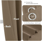 MIULEE Blackout Curtains for Bedroom 2 Panels 40 x 54 Inch Long Khaki - Image 4