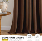 MIULEE Blackout Curtains for Bedroom 2 Panels 40 x 63 Inch Cappuccino Brown - Image 5