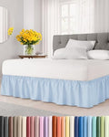 CGK Wrap Around Dust Ruffle Bed Skirt - Queen Size, 15" Inch, Sky Blue by CGKUnlimited