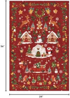 2x3 Christmas Cute Area Rug : Non-Slip Washable Winter Holiday Indoor Doormat Soft Low Pile Decorative Floor Mat for Kitchen Bathroom Living Room Bedroom Red Holiday Home Decor Gift（2x3，Red） - Image 2