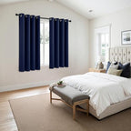 MIULEE Blackout Curtains for Bedroom 2 Panels 50 x 63 Inch Long Navy Blue - Image 6