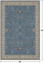Washable 4x6 Small Rug for Living Room, Area Rug for Kitchen, Bedside, Large Entryway Indoor - Stain Resistant Non Slip with Rubber Backing, Unique Floral Aethestic Décor, Light Blue & Aqua - Image 2