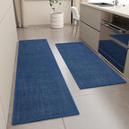 Kitchen Mats Set of 2 PCS for Floor, Washable Non Slip Rugs, Dark Blue - Image 2