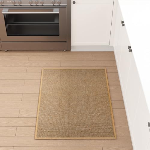 SUMLANS Kitchen Mat for Floor, Washable Non Slip Rugs, Brown by SUMLANS