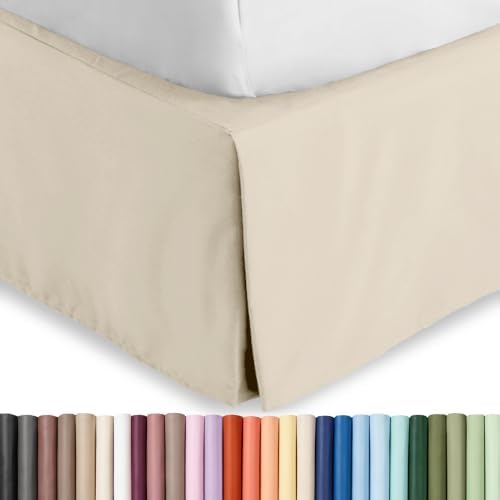 Bare Home Bed Skirt 15-Inch Drop 1800 Ultra-Soft (Twin XL, Sand) by BareHome