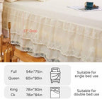 Double Lace Bed Skirt for California-King Bed - 17in. Drop, Easy Fit Ruffle Bedskirt Wrap Around Bed Skirt, Anti Wrinkle & Fade Resistant - Image 2