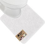 GORILLA GRIP Chenille Bath Rug Mat for Oval Toilet Base, 24x19 White by GorillaGrip