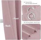 MIULEE Blackout Curtains for Bedroom 2 Panels 40 x 45 Inch Long Blush Pink - Image 4