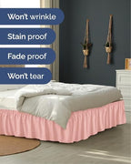 CGK Wrap Around Dust Ruffle Bed Skirt - King Size, 9" Inch, Baby Pink - Image 5