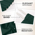 Wrap Around King Bed Skirt, Easy Fit Elastic Belt, 16 Inch Drop, Emerald - Image 6