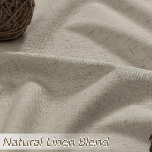 Guken Extra Long 100% Blackout Linen Curtains 120 Inches Grey Flax - Image 3