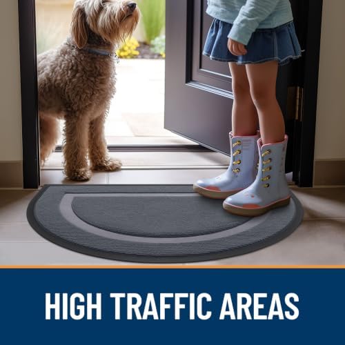 OLANLY Half Circle Front Door Mat Outside 35x23 All-Season Rubber Doormat - Image 7