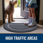 OLANLY Half Circle Front Door Mat Outside 47x23 All-Season Rubber Doormat - Image 7