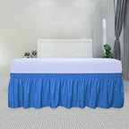 PureFit Wrap Around Ruffled Bed Skirt, Blue, Queen/King - 18" Drop - Image 2