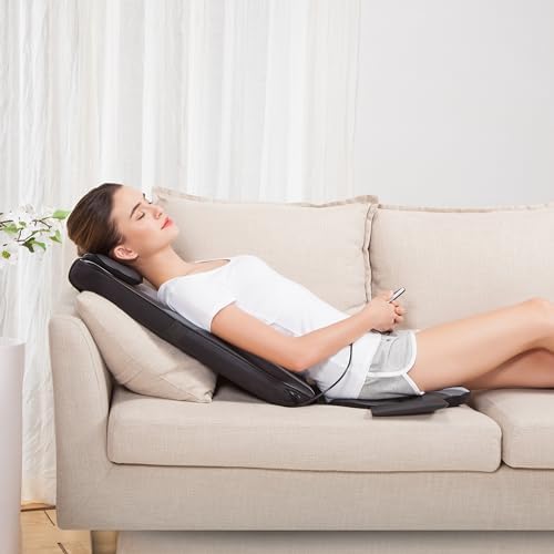 Snailax Shiatsu Massage Cushion with Heat Massage Chair Pad Kneading Back Massager for Pain Relief Deep Tissue 3D Roller Travel Up/Down to Relax Tense Muscle, Office Home Use