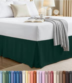 Queen Size Pleated Bed Skirt, Hides Under-Bed Storage 16 Inch Drop, Emerald by UTOPIABEDDING