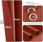 MIULEE Fall Blackout Curtains for Bedroom 2 Panel 40"x36" Long Burnt Orange - Image 4