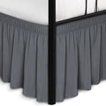 Wrap Around Full Size Bed Skirt Split Corners 14" Drop-Elastic Dust Ruffle by Biscaynebay