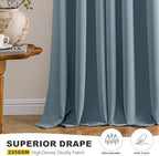 MIULEE Blackout Curtains for Bedroom 2 Panel 40 x 45 Inch Long Greyish Blue - Image 5