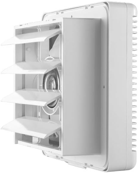 SAILFLO 8 Inch Window Shutter Exhaust Fan, 9.5 x 9.5 Inch Cutout, 300CFM 30W Wall-Mounted Ventilation Fan Air Intake Extractor for Bathroom Home Bedroom Attic, φ8 Inch Impeller