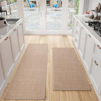 SUMLANS Kitchen Mats Set of 2 PCS for Floor, Washable Non Slip Rugs, Camel by SUMLANS
