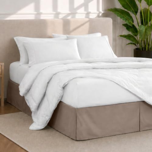 Bare Home Bed Skirt 15-Inch Drop 1800 Ultra-Soft (King, Taupe) - Image 2
