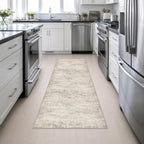 2.6x8 Washable Runner Rug：Modern Abstract Soft Carpet Brown Beige - Image 4