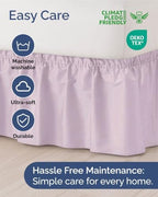 CGK Wrap Around Dust Ruffle Bed Skirt - Queen Size, 9" Inch, Light Lavender - Image 6